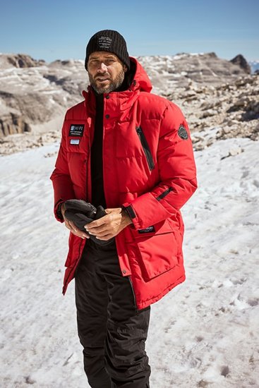 JAY-PI Warm Quilted Parka Dual Function Windproof and Water Repellent Red - Giubbotti - Giubbotti Uomo Taglie Forti