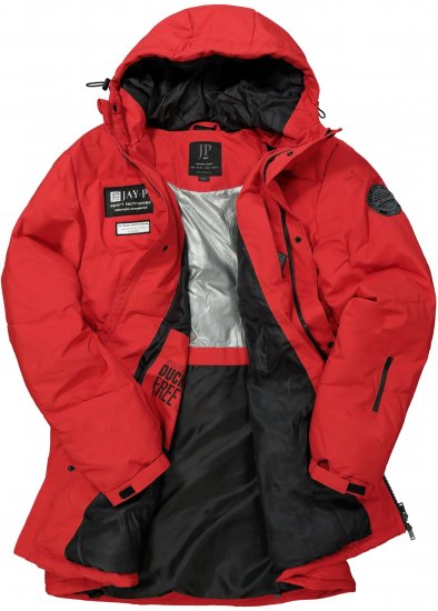 JAY-PI Warm Quilted Parka Dual Function Windproof and Water Repellent Red - Giubbotti - Giubbotti Uomo Taglie Forti