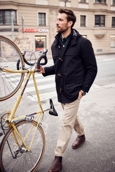JP1880 Dufflecoat Water-repellent Black - Giubbotti - Giubbotti Uomo Taglie Forti