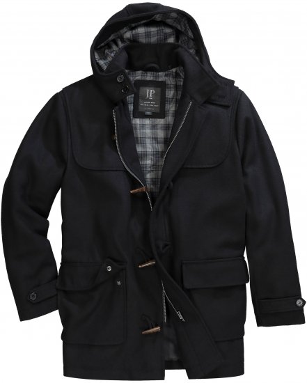 JP1880 Dufflecoat Water-repellent Black - Giubbotti - Giubbotti Uomo Taglie Forti
