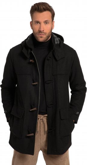 JP1880 Dufflecoat Water-repellent Black - Giubbotti - Giubbotti Uomo Taglie Forti