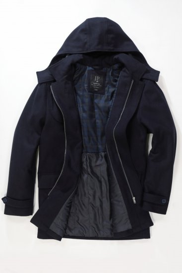 JP1880 Duffle Coat Water Repellent with Detachable Hood Navy - Giubbotti - Giubbotti Uomo Taglie Forti