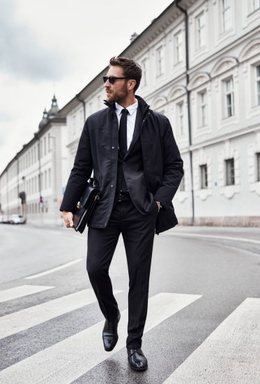 JP1880 Jacket Business Waterproof Black - Giubbotti - Giubbotti Uomo Taglie Forti