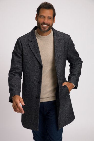 JP1880 Coat Wool Blend Quilted Insert Black - Giubbotti - Giubbotti Uomo Taglie Forti