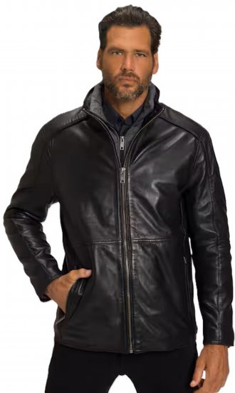 JP1880 Jacket Nappa Lamb Leather Black - Giubbotti - Giubbotti Uomo Taglie Forti