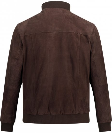 JP1880 Leather Jacket Goat Suede Espresso Brown - Giubbotti - Giubbotti Uomo Taglie Forti