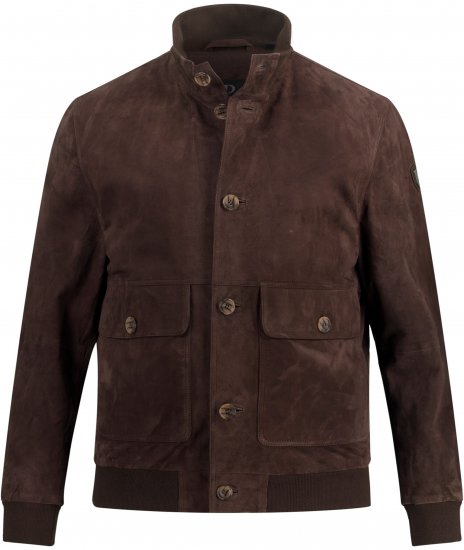 JP1880 Leather Jacket Goat Suede Espresso Brown - Giubbotti - Giubbotti Uomo Taglie Forti