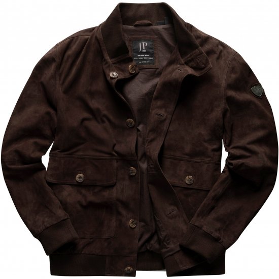 JP1880 Leather Jacket Goat Suede Espresso Brown - Giubbotti - Giubbotti Uomo Taglie Forti
