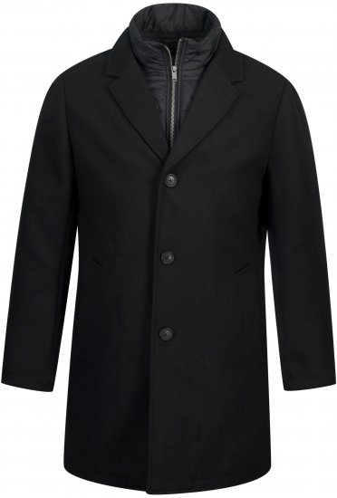JP1880 Coat Wool Blend Quilted Black - Giubbotti - Giubbotti Uomo Taglie Forti