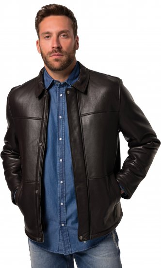 JP1880 Leather Jacket Soft Lamb Nappa Dark Brown - Giubbotti - Giubbotti Uomo Taglie Forti
