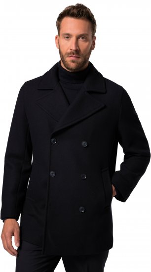 JP1880 Caban Short Double-breasted Overcoat Navy - Giubbotti - Giubbotti Uomo Taglie Forti