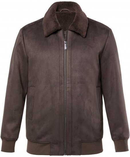 JP1880 Bomber Jacket Faux Leather Dark Brown - Giubbotti - Giubbotti Uomo Taglie Forti