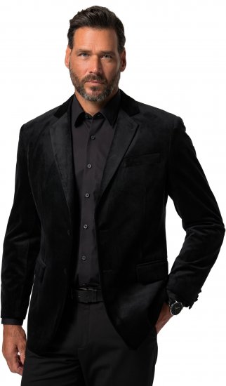 JP1880 Jacket Velvet Business Smoking Black - Abiti - Abiti da Uomo Taglie Forti