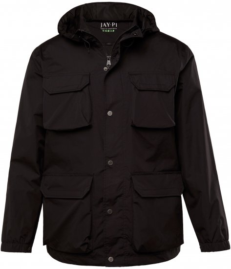Jay-Pi Jacket Technical Weatherproof Stomach Fit Black - Giubbotti - Giubbotti Uomo Taglie Forti