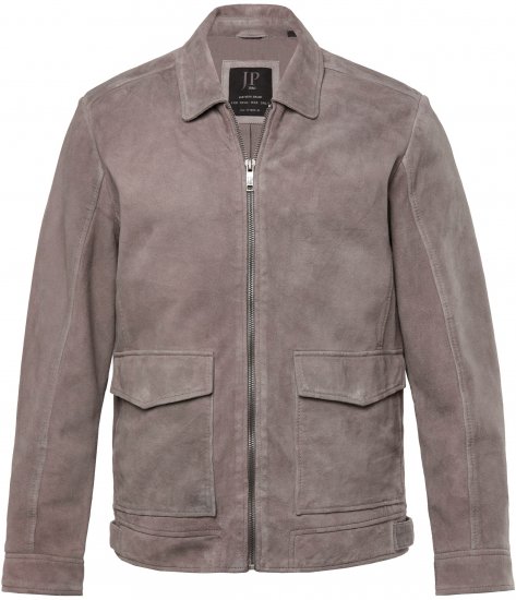 JP1880 Leather Jacket Lamskin Suede Grey - Giubbotti - Giubbotti Uomo Taglie Forti