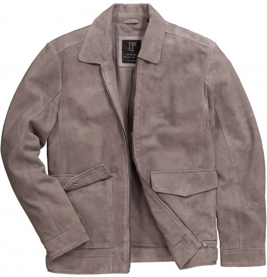 JP1880 Leather Jacket Lamskin Suede Grey - Giubbotti - Giubbotti Uomo Taglie Forti