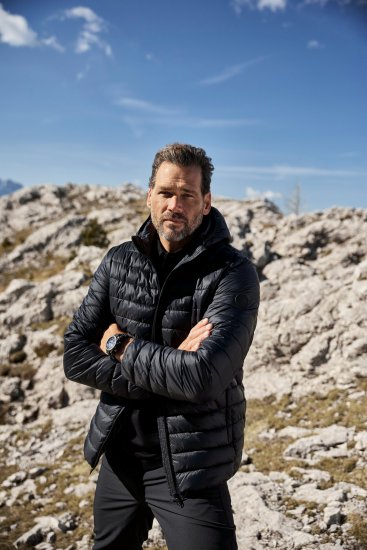 JAY-PI Lightly Quilted Jacket with a Hoodie Black - Giubbotti - Giubbotti Uomo Taglie Forti