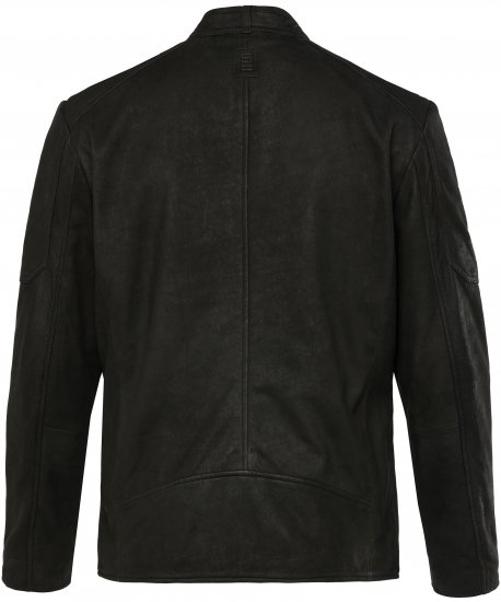 STHUGE Leather Biker Jacket Lamb Nappa Leather Black - Giubbotti - Giubbotti Uomo Taglie Forti