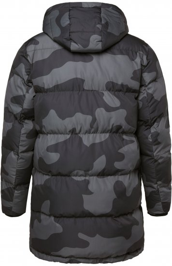 JP1880 Quilted Parka with Camouflage Drawstring Waist Black - Giubbotti - Giubbotti Uomo Taglie Forti