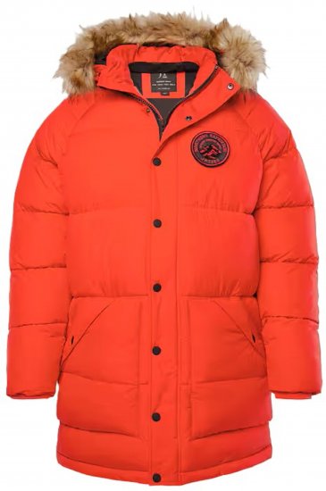 JP1880 Parka Quilted Faux Fur Hood Red - Giubbotti - Giubbotti Uomo Taglie Forti