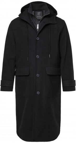 JP1880 Water-repellent Functional Coat with Wool Look Black - Giubbotti - Giubbotti Uomo Taglie Forti