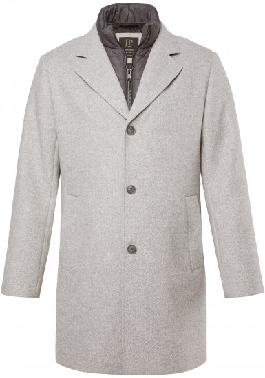 JP1880 Wool Blend Coat with Nylon Insert Grey - Giubbotti - Giubbotti Uomo Taglie Forti