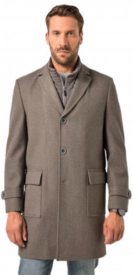JP1880 FLEXNAMIC Mantel Quilted Insert Brown - Giubbotti - Giubbotti Uomo Taglie Forti