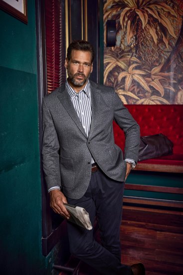 JP1880 Jacket Business Donegal Graphite Grey - Giubbotti - Giubbotti Uomo Taglie Forti