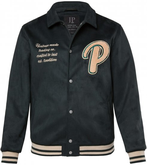 JP1880 Blouson Velour with Chest Embroidery Dark Green - Giubbotti - Giubbotti Uomo Taglie Forti