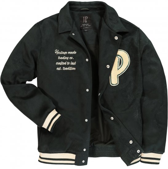 JP1880 Blouson Velour with Chest Embroidery Dark Green - Giubbotti - Giubbotti Uomo Taglie Forti