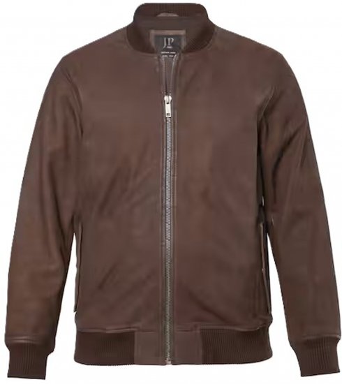 JP1880 Jacket Buffed Nubuck Lamb Leather Brown - Giubbotti - Giubbotti Uomo Taglie Forti
