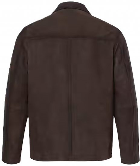 JP1880 Leather Jacket Goat Suede Shirt Collar Dark Brown - Giubbotti - Giubbotti Uomo Taglie Forti