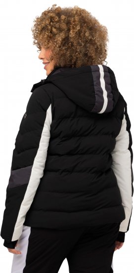 Ulla Popken HYPRAR Chevron Stripe Triple Function Quilted Fully Lined Ski Jacket Black - Giacche - 