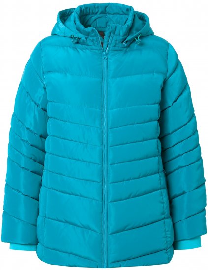 Ulla Popken Quilted Water Repellent Jacket Turquoise - Giacche - 