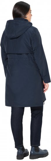 Ulla Popken Hooded with Zippered Pockets and Zippered Side Slits Jacket Navy - Giacche - 