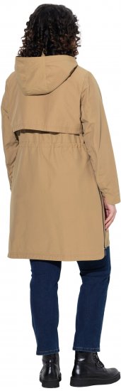 Ulla Popken Hooded with Zippered Pockets and Zippered Side Slits Jacket Mocha - Giacche - 