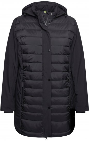 Ulla Popken HYPRAR Mixed Texture Water-Repellent Jacket Black - Giacche - 