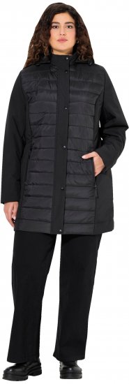 Ulla Popken HYPRAR Mixed Texture Water-Repellent Jacket Black - Giacche - 