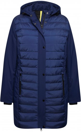 Ulla Popken HYPRAR Mixed Texture Water-Repellent Jacket Night Blue - Giacche - 