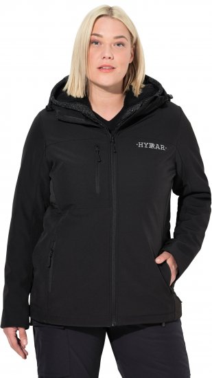 Ulla Popken HYPRAR Softshell Fleece Lined Jacket Black - Giacche - 