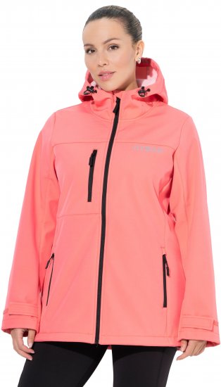 Ulla Popken HYPRAR Softshell Fleece Lined Jacket Coral - Giacche - Giacche taglie forti da donna