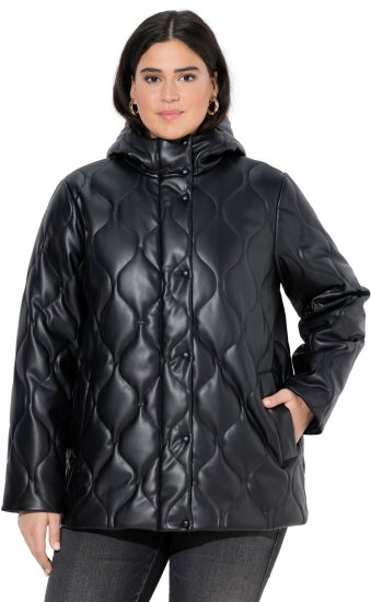 Ulla Popken Faux Leather Quilted Jacket Black - Giacche - 