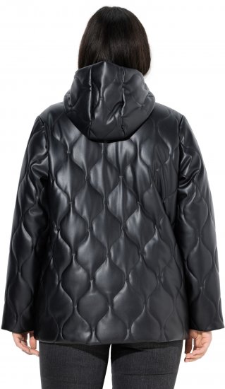 Ulla Popken Faux Leather Quilted Jacket Black - Giacche - 