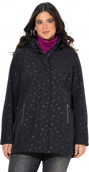 Ulla Popken HYPRAR Star Print Softshell Jacket Black - Giacche - 