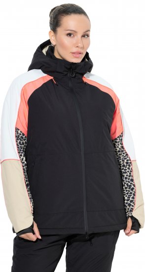 Ulla Popken HYPRAR Patchwork Sleeve Performance Jacket Black - Giacche - 