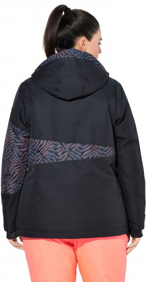 Ulla Popken Neon Ripple Performance Snow Jacket Black - Giacche - 