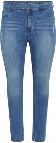 Kaffe Curve Laurina Jeans Washed/Destroyed Blue Denim - Jeans & Pantaloni Donna Taglie Comode – Plus Size - 