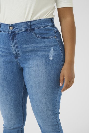 Kaffe Curve Laurina Jeans Washed/Destroyed Blue Denim - Jeans & Pantaloni Donna Taglie Comode – Plus Size - 