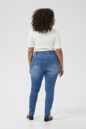 Kaffe Curve Laurina Jeans Washed/Destroyed Blue Denim - Jeans & Pantaloni Donna Taglie Comode – Plus Size - 