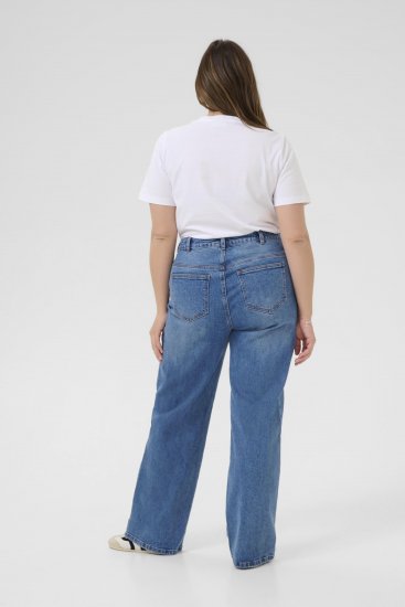 Kaffe Curve Leoana Jeans larghi lunghi Blu vintage - Jeans & Pantaloni Donna Taglie Comode – Plus Size - 